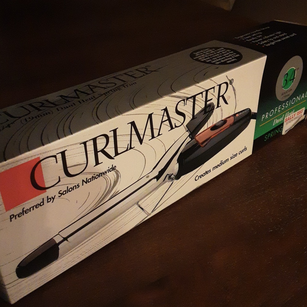 3/4" Professional Spring Curling Iron - Black/Silver